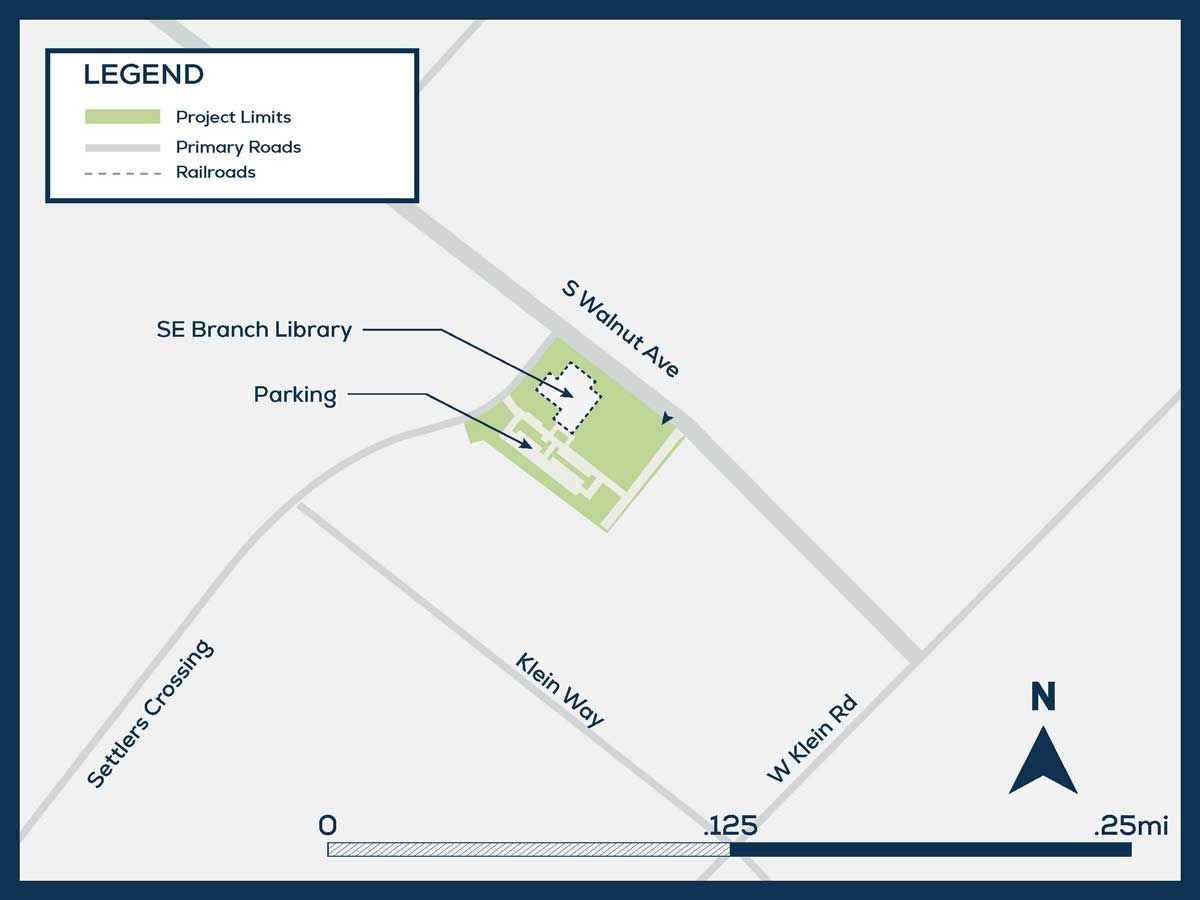 Location map for the Southeast Library Branch